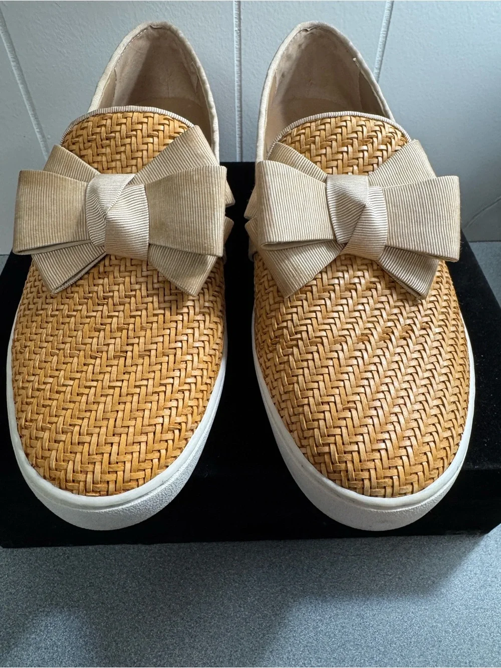 Michael Kors Collection Val Woven Bow Slip-On Sneaker
